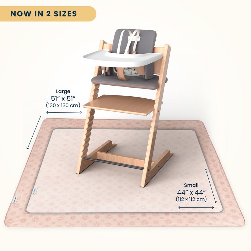 Tiny Twinkle Splat Mat for Under High Chair or Table | 51" x 51" Waterproof & Mess-Proof High Chair Mat for Baby, Machine Washable for Mealtime or Art(Shine) - Image 2