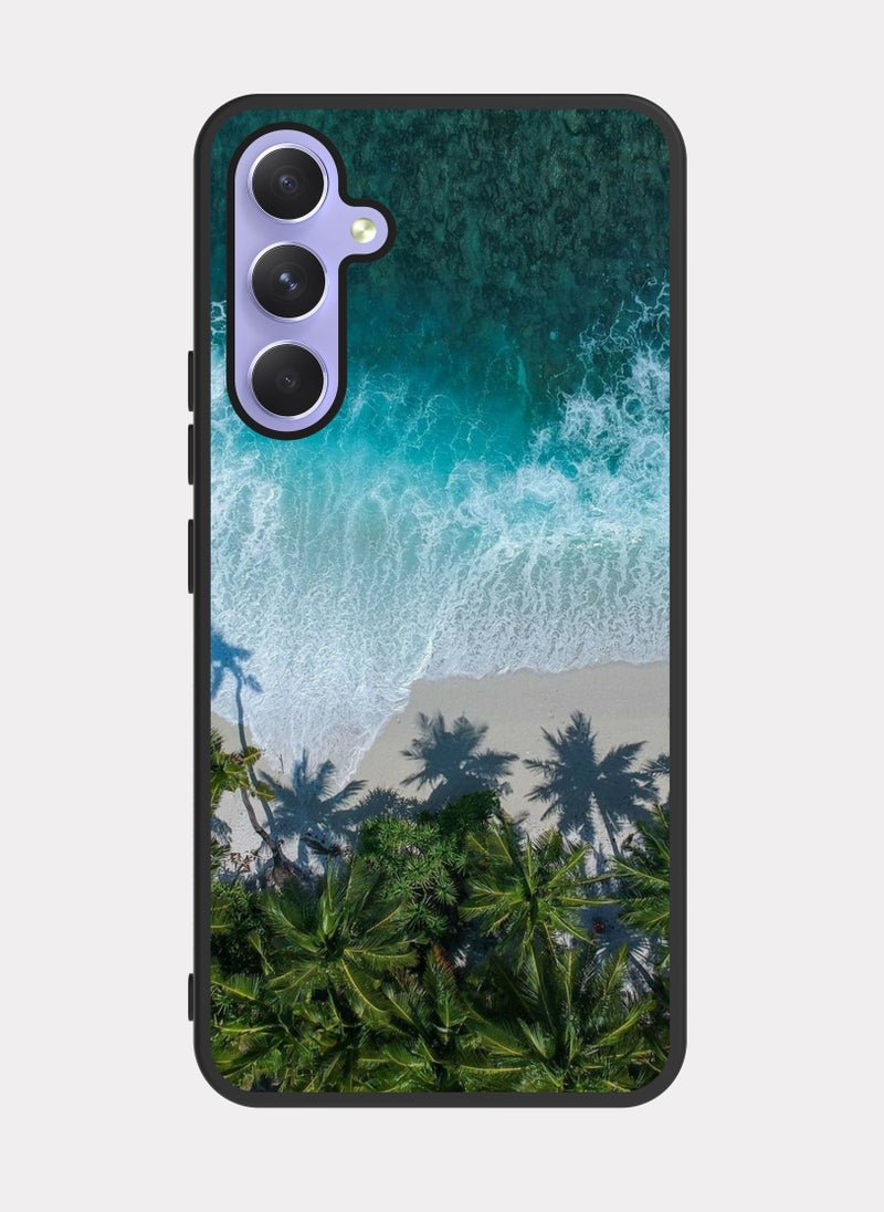 PXLAAT Samsung Galaxy A54 case cover Aerial View Of A Beach - Image 1