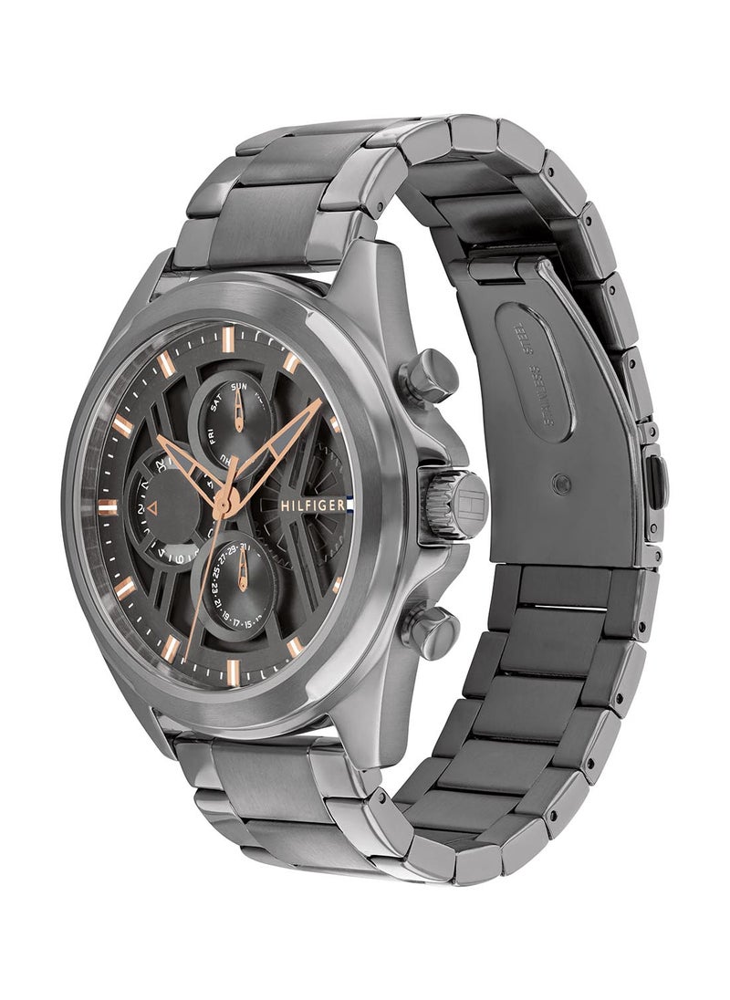 TOMMY HILFIGER TOMMY HILFIGER ROUND ANALOG MEN'S DARK GREY CASE WATCH - 1710657  - Image 1