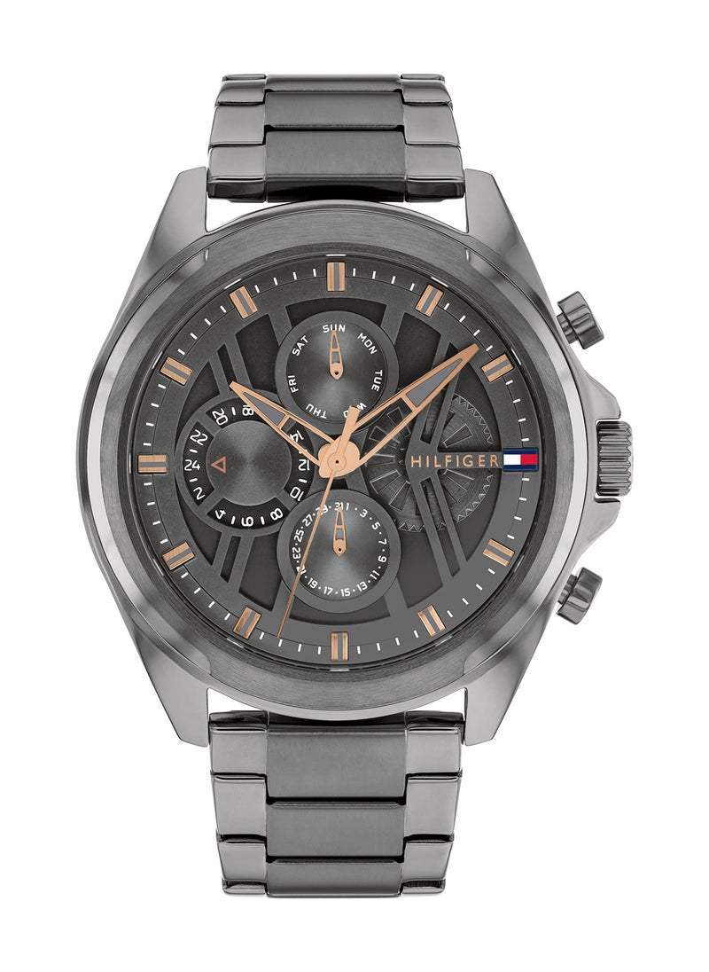 TOMMY HILFIGER TOMMY HILFIGER ROUND ANALOG MEN'S DARK GREY CASE WATCH - 1710657  - Image 2