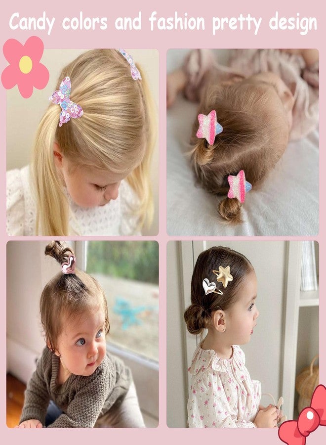 DRESHOW BQUBO 36 Pcs Toddler Hair Ties Clips for Girls Cute Hair Accessories Baby Sequins Butterfly Ties Clips Colorful Snap Hairpins Rubber Bands for Baby Toddler Girls Kids - Image 3