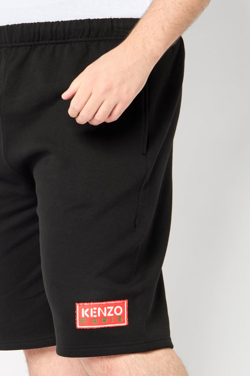 Kenzo Men Embroidered Basic Shorts, Black - Image 3