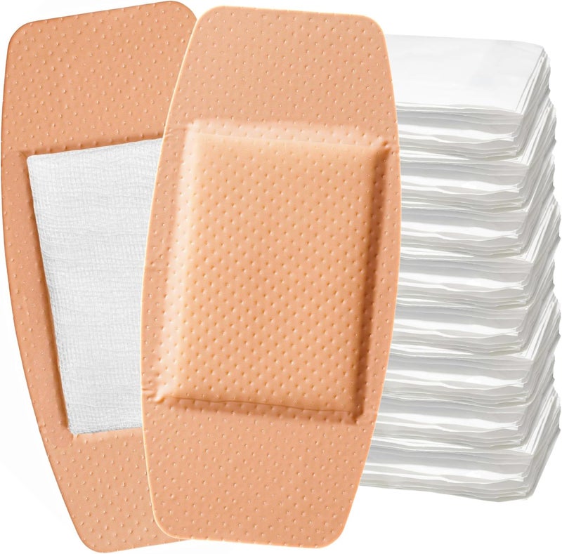 Vakly 100 Extra Large Adhesive Bandage Patch  2x45 Sterile Sheer Plastic Bandages Breathable  Flexible with NonStick Pad and 4 Sided Seal Latex Free for First Aid Kit Wound Care 100 - Image 1