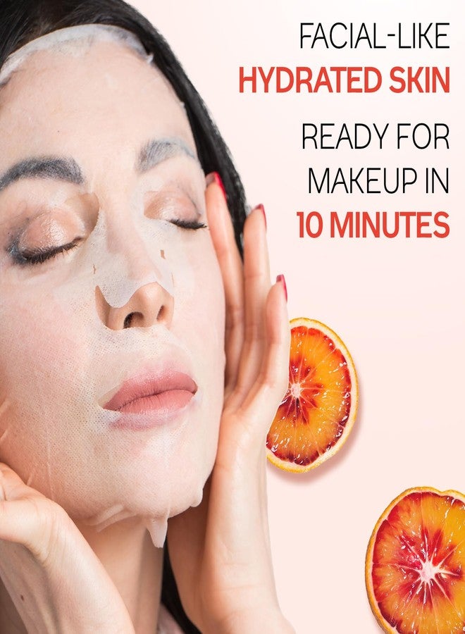 Facescanada Pre-Makeup Moisture Glow Sheet Mask, 20G | Facial-Like Hydrating Face Sheet Mask | Flawless Makeup Base | Instant Brightening & Glow | Blood Orange & Hyaluronic Acid | For All Skin Types - Image 2