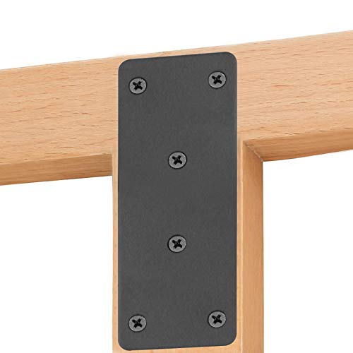 MOUNTAIN_ARK 10 Pack Black Flat Mending Plate, 5" x 1-7/8" Steel Metal Straight Braces Flat Bracket, Repair Fixing Joint for Wood Furniture, 1/8" Thick - Image 4
