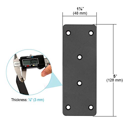 MOUNTAIN_ARK 10 Pack Black Flat Mending Plate, 5" x 1-7/8" Steel Metal Straight Braces Flat Bracket, Repair Fixing Joint for Wood Furniture, 1/8" Thick - Image 3