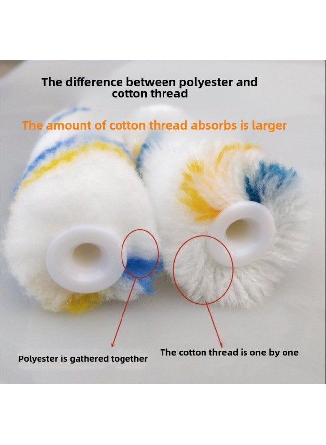 4 Inch Roller Brush Thumb Paint Paint Latex Paint Mini Roller Boat Brush Small Roller Brush Does Not Shed Hair-Specifications:4inch Short White Wool Thumb  - Image 2