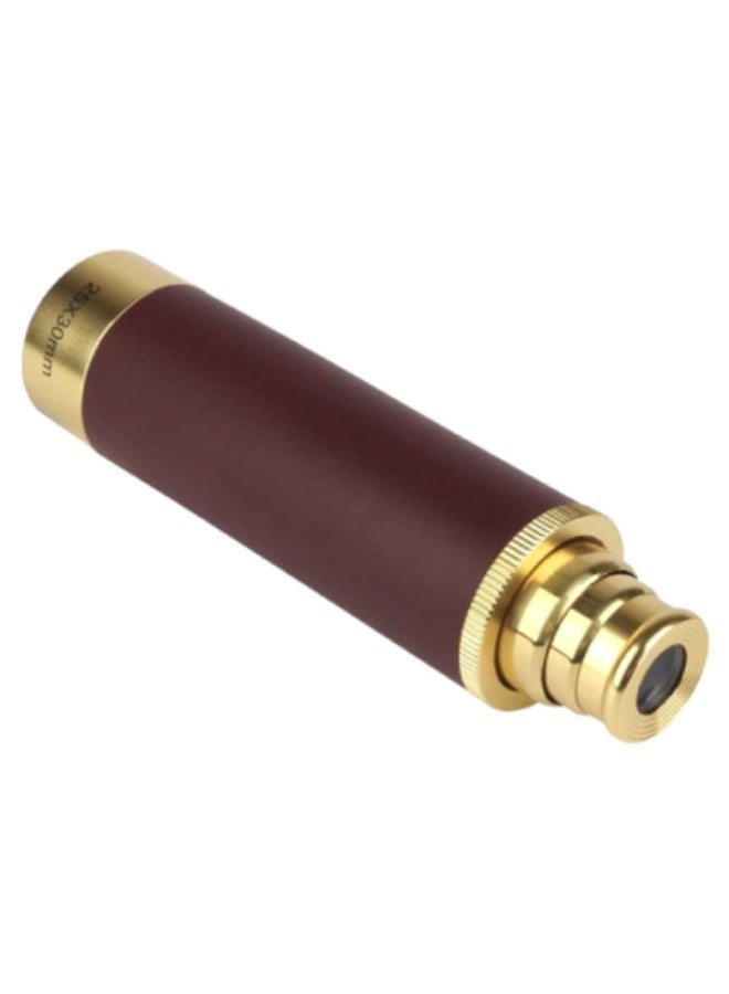 AROAQ 25x30 HD Portable Telescope – Compact Zoom Monocular with Ergonomic Design, Gold/Brown - Image 2