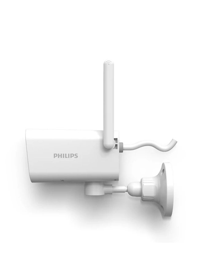 Philips - Philips 2-megapixel home bullet camera with 4mm lens with H.264, motion detection, full-color night vision, two-way audio, cloud and TF card storage performance 4000 Series home IP camera TAI4510/70 - Image 1