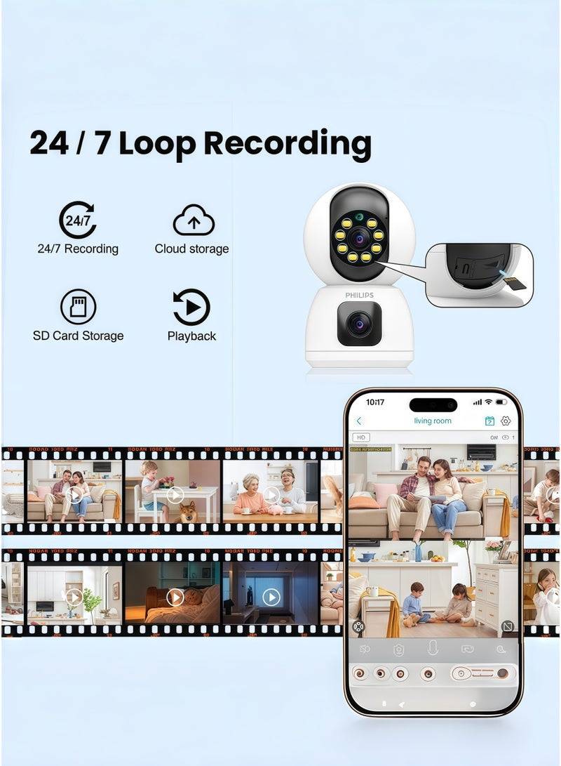 فيليبس كاميرا رصاصة منزلية بدقة 2 ميجابكسل من Philips مع عدسة 4 مم مع H.264 ، وكشف الحركة ، ورؤية ليلية بالألوان الكاملة ، وأداء صوت ثنائي الاتجاه ، وسحابة وتخزين بطاقة TF كاميرا IP منزلية من سلسلة 4000 TAI4510/70 - Image 4