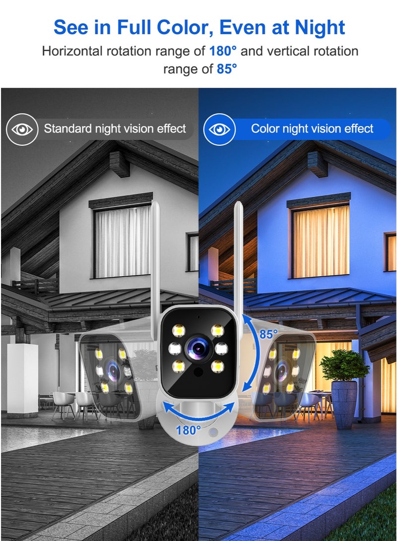 فيليبس كاميرا Philips خارجية 2MP، كاميرا WiFi وكاميرا IP وكاميرا مراقبة أمنية للمنزل، كاميرا CCTV بشكل رصاصة مع دوران 180° أفقي و90° عمودي، فيديو 1080P محسّن بالذكاء الاصطناعي بدقة قريبة من 2K، تتبع الحركة واكتشاف الأشخاص، صفارة إنذار، كاميرا تسجيل 24 ساعة تعمل بالكهرباء للفيلا والمتجر والمستودع، مقاومة للماء IP65 - Image 3