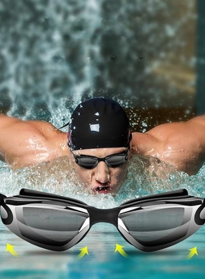 Generic Professional Anti-Fog Swimming Goggles Set for Adults & Teenagers – UV Protection, Leakproof, with Swim Cap, Earplugs & Waterproof Phone Pouch  - Image 5