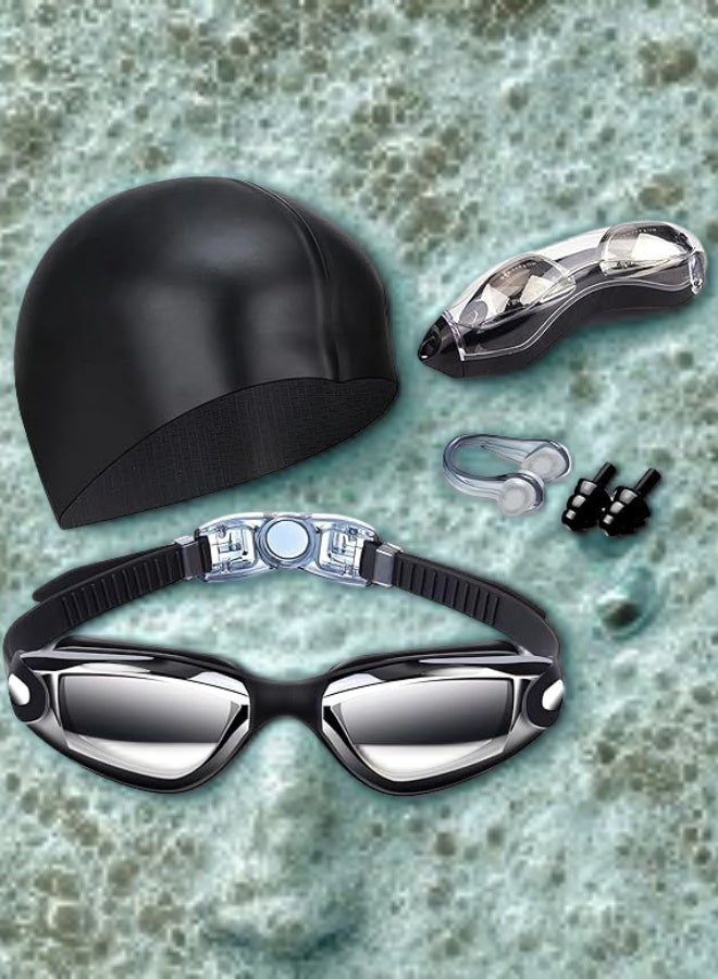 Generic Professional Anti-Fog Swimming Goggles Set for Adults & Teenagers – UV Protection, Leakproof, with Swim Cap, Earplugs & Waterproof Phone Pouch  - Image 4