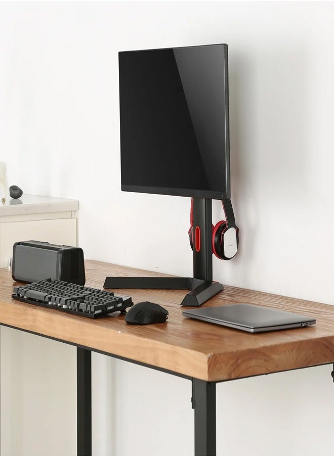 Skill Tech SH32 T01 Pro Gaming Freestanding Monitor Arm Stand with Headphone Holder for 17"–32" Screens, VESA 100x100mm, Max Load 8kg  - Image 3