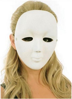Asian Hobby Crafts Asian Hobby Crafts Plain white Plastic Party Mask: Set of 5 : for Theme Party, Masquerade, Fancy Wear  - Image 4