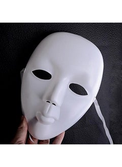 Asian Hobby Crafts Asian Hobby Crafts Plain white Plastic Party Mask: Set of 5 : for Theme Party, Masquerade, Fancy Wear  - Image 3