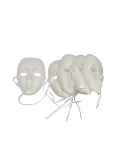 Asian Hobby Crafts Asian Hobby Crafts Plain white Plastic Party Mask: Set of 5 : for Theme Party, Masquerade, Fancy Wear  - Image 1