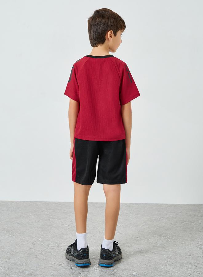 Styli Toddler Boy football inspired t-shirt with shorts set - Image 3