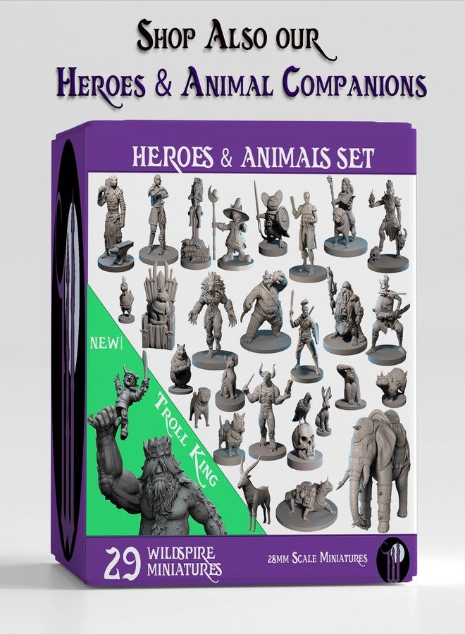 Wildspire Troll King and Queen for D&D Miniatures - Paintable Troll Figures for Dungeons & Dragons Fantasy Tabletop RPG - Image 4