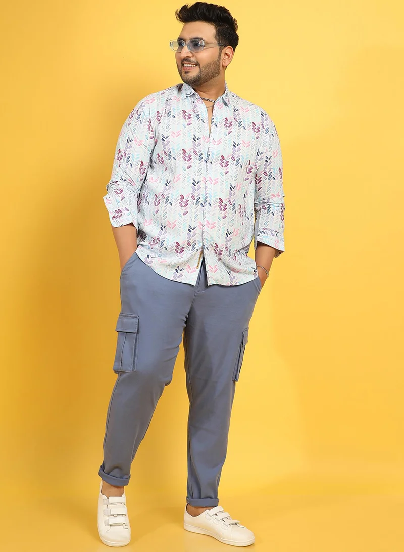 Instafab Plus Instafab Plus Men's Multicolour Abstract Print Shirt For Casual Wear | Spread Collar | Long Sleeve | Button Closure | Heavy Rayon Shirts Crafted With Comfort Fit For Everyday Wear