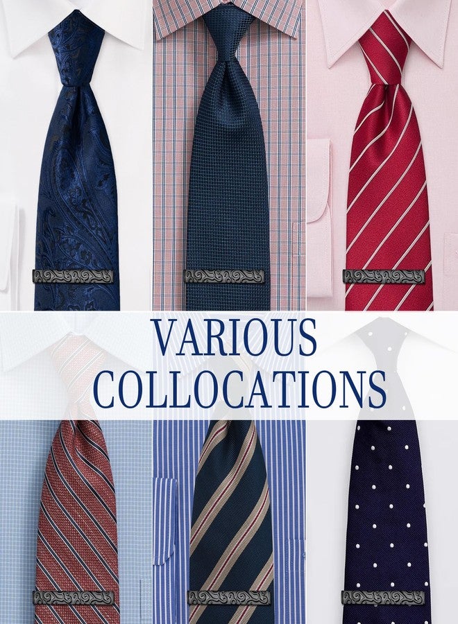 HAWSON Black Vine Tie Clips for Men, 2.2 Inch Shiny Tie Bars Pins for Regular Necktie, Business Wedding Gifts - Image 4