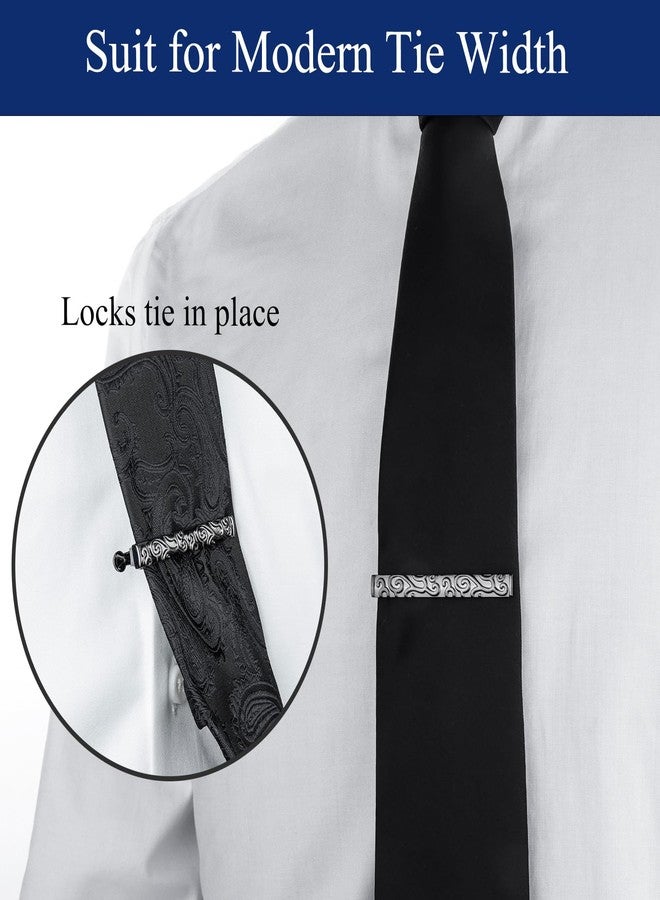 HAWSON Black Vine Tie Clips for Men, 2.2 Inch Shiny Tie Bars Pins for Regular Necktie, Business Wedding Gifts - Image 3