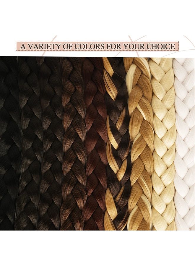 BARSDAR 2 قطع 30 بوصة طويلة من إكستنشن ذيل الحصان المجدول مع رباط شعر لتغليف الشعر إكستنشن ذيل الحصان DIY شعر صناعي ناعم وطبيعي للنساء والفتيات - أشقر زبدة - Image 4