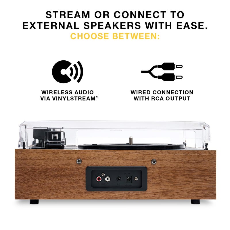 Victrola Eastwood II Record Player with Speakers â€“ Bluetooth 5.1 and Vinyl Stream Technology, Vintage Style 3-Speed Vinyl Player, Audio Technica AT-3600LA Cartridge (Espresso) - Image 3