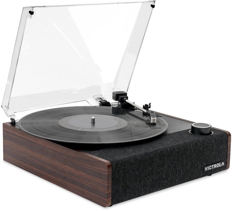 Victrola Eastwood II Record Player with Speakers â€“ Bluetooth 5.1 and Vinyl Stream Technology, Vintage Style 3-Speed Vinyl Player, Audio Technica AT-3600LA Cartridge (Espresso) - Image 4