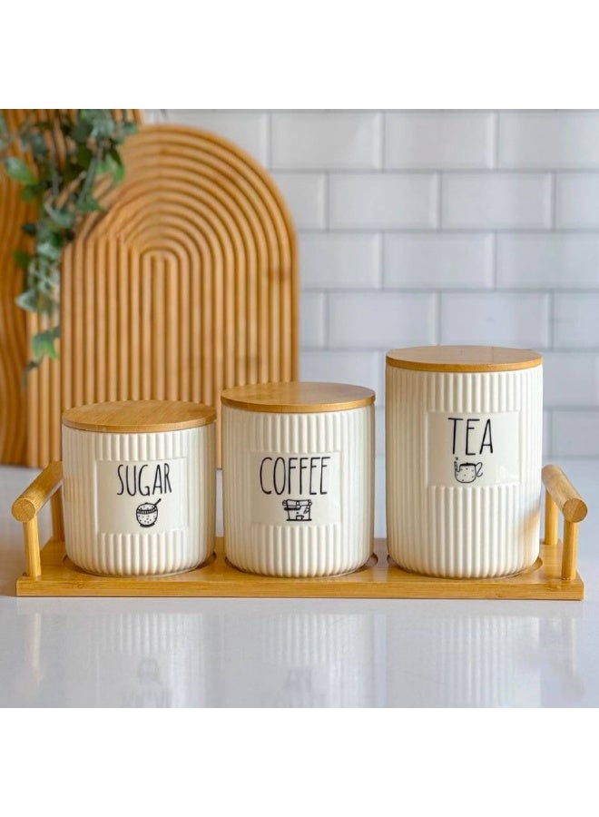 Ribbed porcelain coffee set, 1500ml, 950ml, 750ml - Image 2