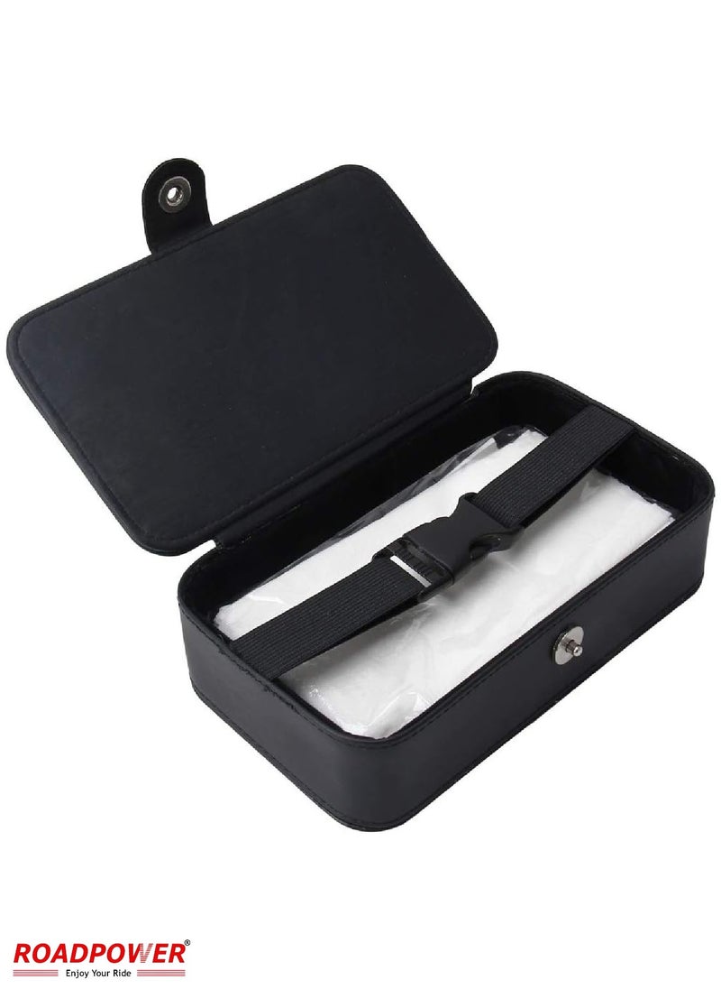 RoadPower Car Tissue Holder Organizer With Car Sun Visor Sunglasses And Card Holder Black  - Image 4