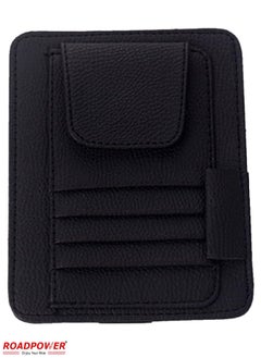 RoadPower Car Tissue Holder Organizer With Car Sun Visor Sunglasses And Card Holder Black  - Image 5
