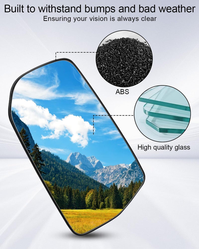 ULZOZN Driver Side Heating Mirror Glass Fit for Chevrolet Chevy Malibu 2016-2021, Rearview Left Side Mirror Glass with Plastic Back Plate - Image 2