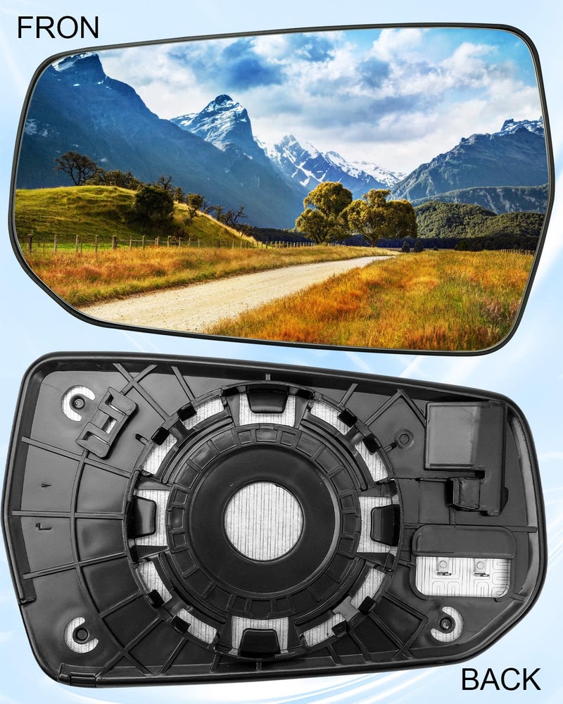 ULZOZN Driver Side Heating Mirror Glass Fit for Chevrolet Chevy Malibu 2016-2021, Rearview Left Side Mirror Glass with Plastic Back Plate - Image 3