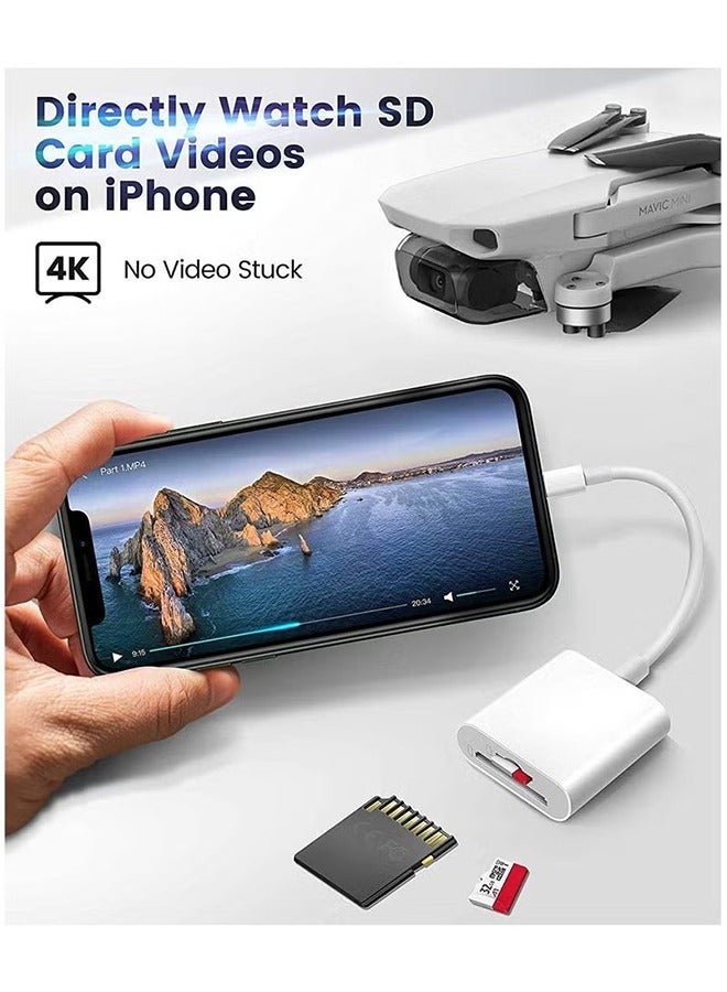 SD Card Reader for iPhone/iPad, Micro SD Card Reader with Dual Slots Compatible with iPhone  - Image 5