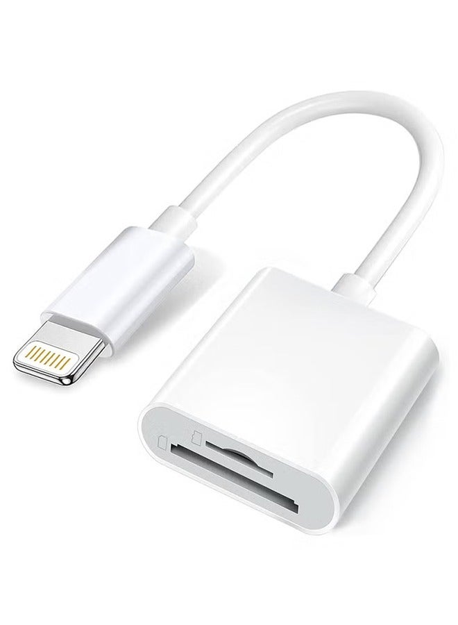 SD Card Reader for iPhone/iPad, Micro SD Card Reader with Dual Slots Compatible with iPhone  - Image 1