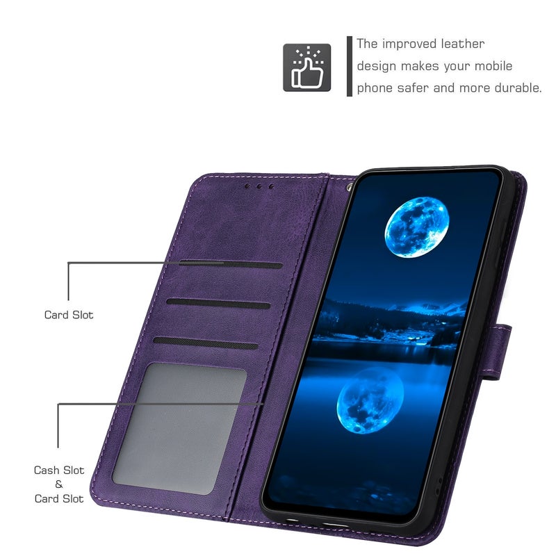 HuHa Protective Cover For Nothing Phone 2a / 2a Plus Solid Calf Texture Flip Leather Phone Case(Purple) - Image 5