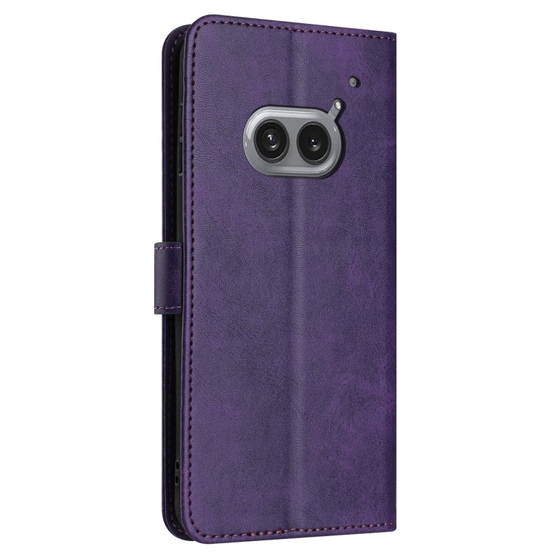 HuHa Protective Cover For Nothing Phone 2a / 2a Plus Solid Calf Texture Flip Leather Phone Case(Purple) - Image 3