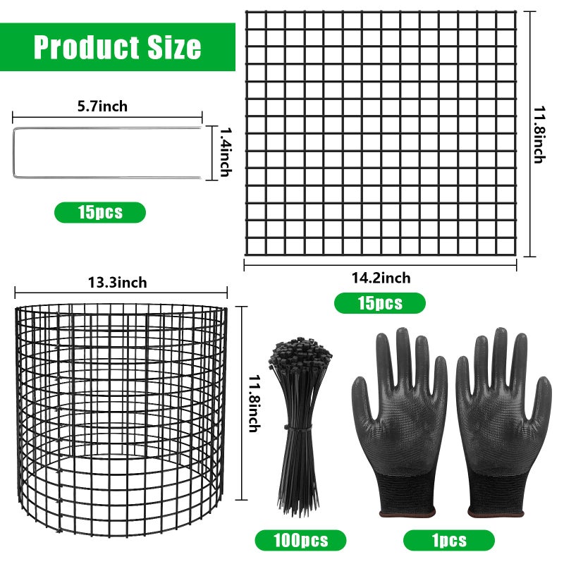 RGJ 5 Pack Plant Protector from Animals, 13x12 inch Wire Plant Cages Mesh Plant Cage Garden Plant Protector, Sturdy Bunny Barricades Chicken Wire Cloche Plant Protectors for Keeping Bunny Animals Out - Image 2
