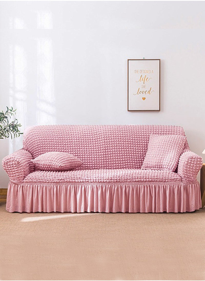Arabest - sofa cover 3 seater Super Stretchable Wrinkle-free Full Coverage Couch Slipcover Exquisitely Detailed Slip Flexible Resistant Jacquard Sofa Cover Pink 140-280cm - Image 1