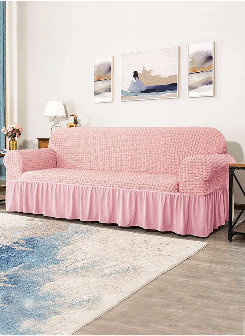 Arabest - sofa cover 3 seater Super Stretchable Wrinkle-free Full Coverage Couch Slipcover Exquisitely Detailed Slip Flexible Resistant Jacquard Sofa Cover Pink 140-280cm - Image 1