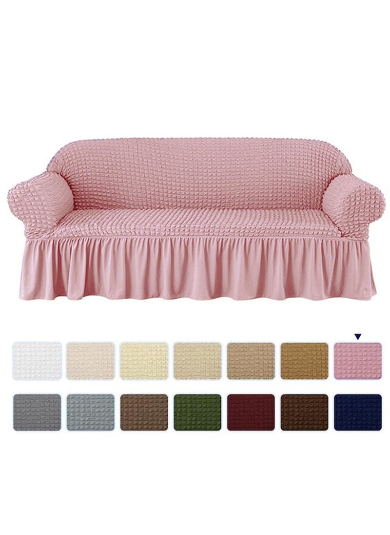 Arabest - sofa cover 3 seater Super Stretchable Wrinkle-free Full Coverage Couch Slipcover Exquisitely Detailed Slip Flexible Resistant Jacquard Sofa Cover Pink 140-280cm - Image 1