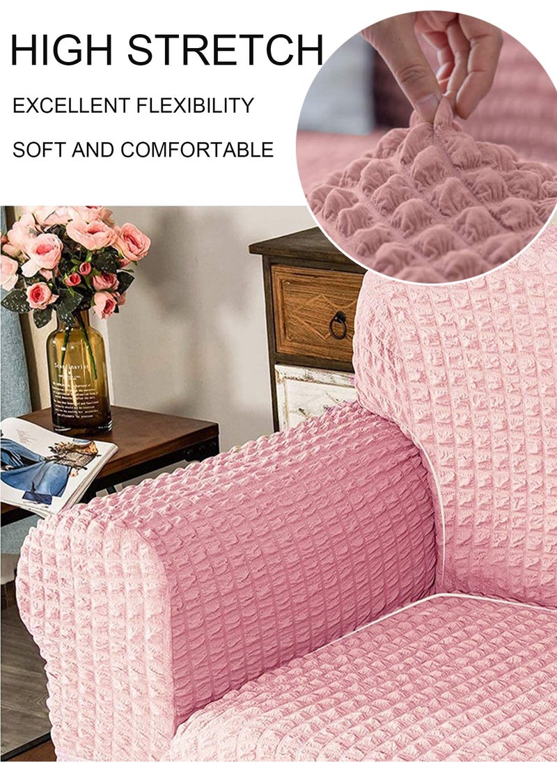 Arabest - sofa cover 3 seater Super Stretchable Wrinkle-free Full Coverage Couch Slipcover Exquisitely Detailed Slip Flexible Resistant Jacquard Sofa Cover Pink 140-280cm - Image 1
