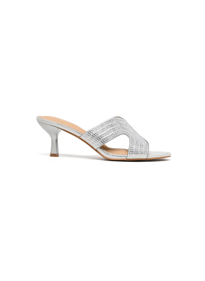 Cuple Embellished high-heeled cross-strap sandal