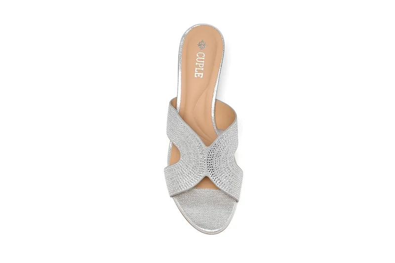 Cuple Embellished high-heeled cross-strap sandal