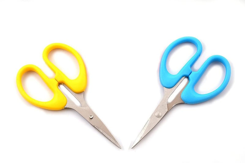 Home Kitchen Multi Purpose Everyday Scissors Stainless Steel Blue colour Scissors Set of 4 Scissors Comfort grip For Household Home Kitchen Pack of 4  - Image 3