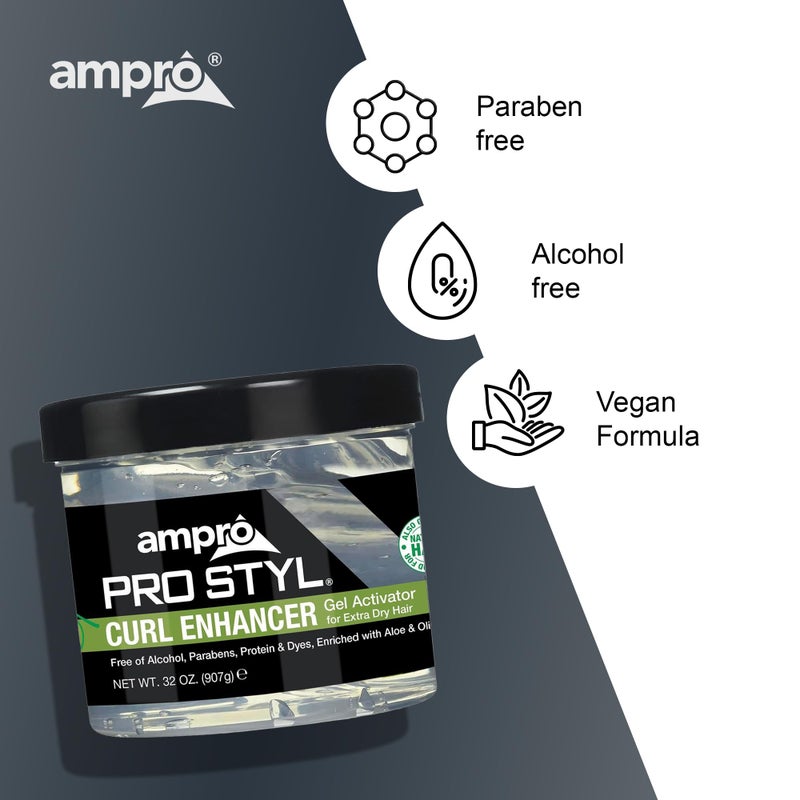 AmPro Pro Styl Curl Enhancer - Gel Activator with Olive Oil to Moisturize and Define Coils and Waves - Helps Protect and Hydrate Hair Shaft - Tames and Adds Shine to Tresses - Extra - 32 oz - Image 5