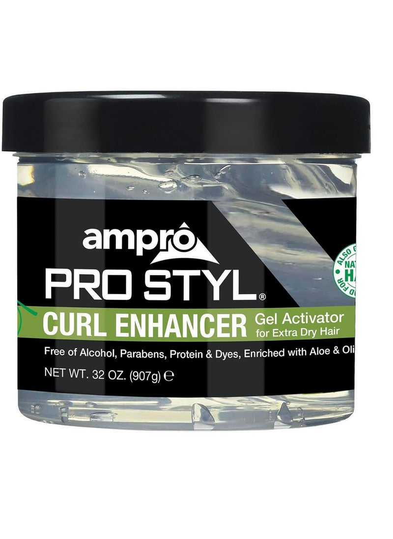 Ampro AmPro Pro Styl Curl Enhancer - Gel Activator with Olive Oil to Moisturize and Define Coils and Waves - Helps Protect and Hydrate Hair Shaft - Tames and Adds Shine to Tresses - Extra - 32 oz  - Image 1
