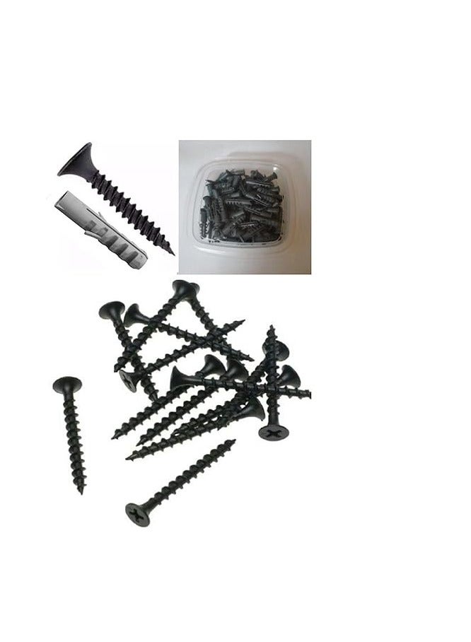 علبه مسمار سن صاج 6 ملي - طول 3.5 سم - عدد ( 40 مسمار + 40 فيشر بلاستيك 6 ملي - Image 1