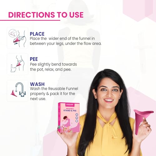 MildCares Reusable Female Urination Device | Stand & Pee Silicone Funnel for Women | Hygienic, Portable & Waterproof | Travel Pee Device for Outdoor Use & Pregnancy (Pack of 1) - Image 3